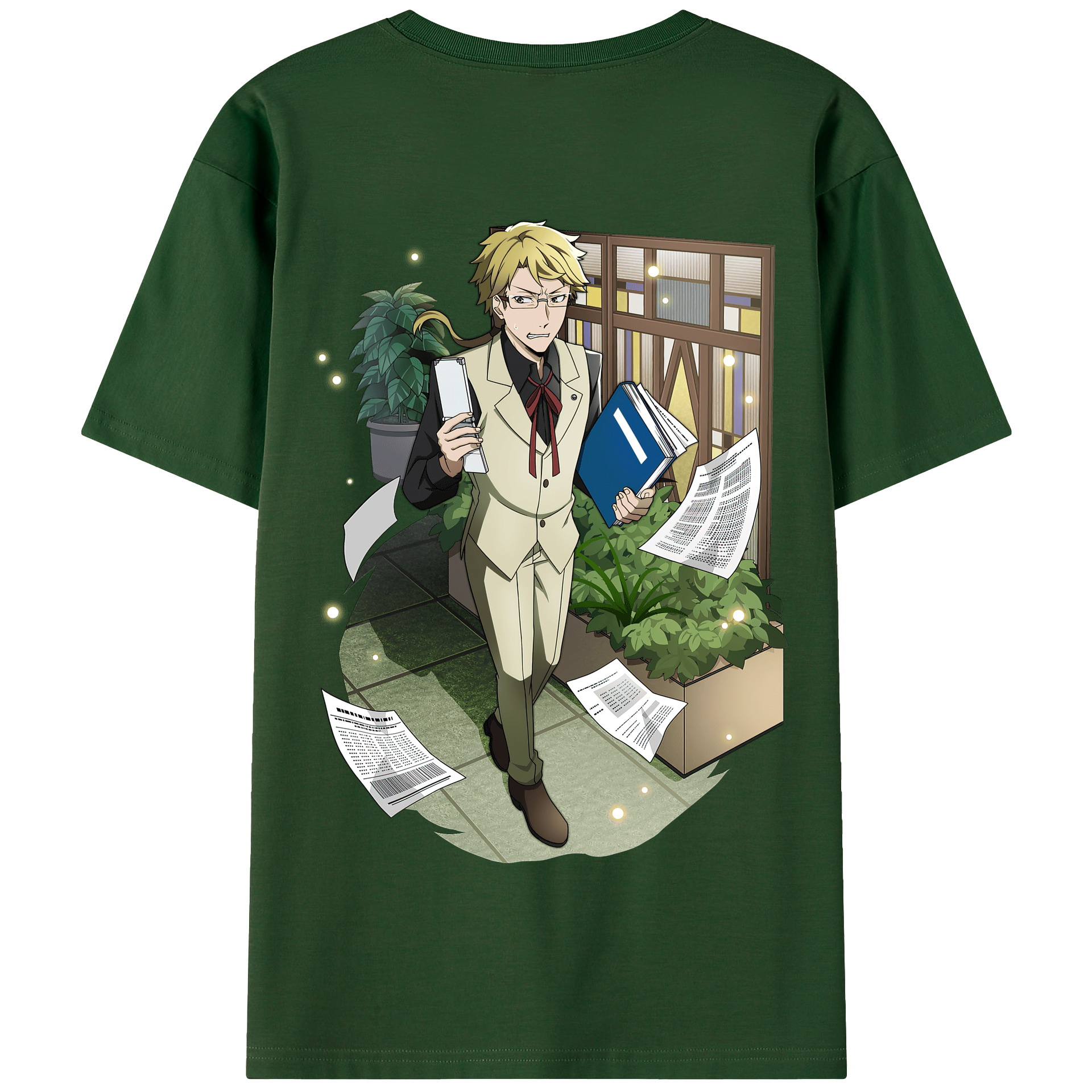 （画像用） 文豪ストレイドッグス Bungo Stray Dogs 綿100％半袖Tシャツ（背面プリント）
